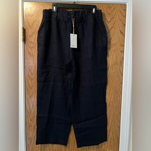 Quince pull on linen pants size large color deep navy